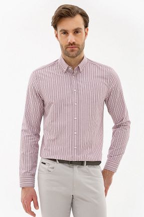 پیراهن زرشکی مردانه رگولار Pierre Cardin - کد 37213707