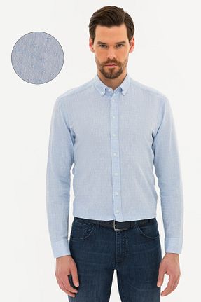 پیراهن آبی مردانه اسلیم Pierre Cardin - کد 37213639