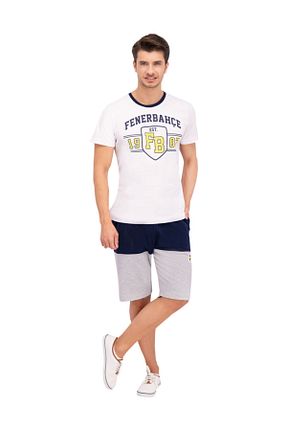 ست بالاتنه و پائین تنه سفید مردانه بافتنی Fenerbahçe - کد 37458468