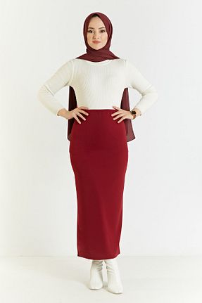 دامن حجاب زرشکی زنانه کمر کش دار Essah Moda - کد 75105641
