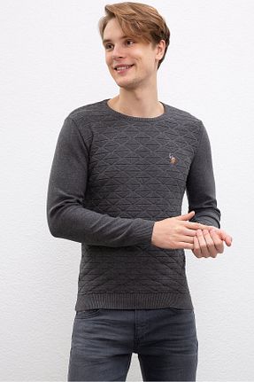 پلیور طوسی مردانه ساده U.S. Polo Assn. - کد 32585990