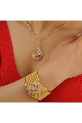 ست جواهر زرد زنانه روکش طلا barisiva gold - کد 97252328
