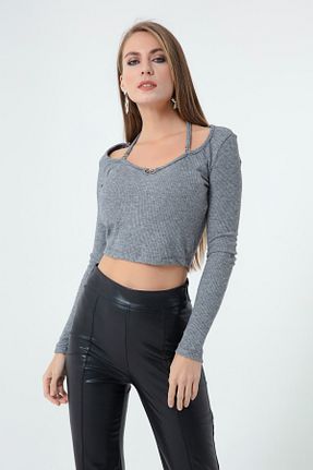 بلوز طوسی زنانه ساده Lafaba - کد 376475191