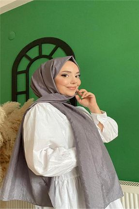 شال طوسی زنانه ابریشم İpekel - کد 761123422