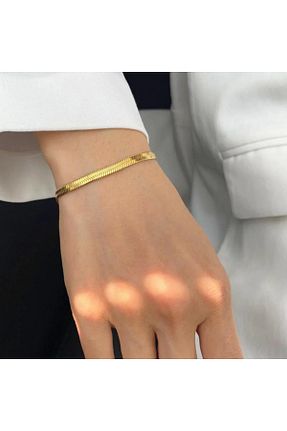 دستبند استیل (فولاد) طلائی زنانه استیل ضد زنگ Melke Royal - کد 335969465