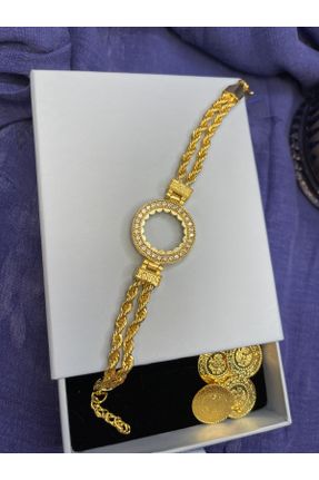دستبند جواهر طلائی زنانه فولاد ( استیل ) کد 761439493