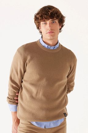 پلیور قهوه ای مردانه ساده Wrangler - کد 761842419
