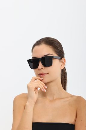 عینک آفتابی مشکی زنانه 46 UV400 استخوان مات گربه ای کد 761796978