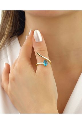 انگشتر نقره طلائی زنانه زیرکن MEKS JEWELS - کد 761957857