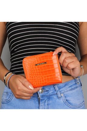 کیف پول نارنجی زنانه سایز کوچک چرم مصنوعی کد 762008170