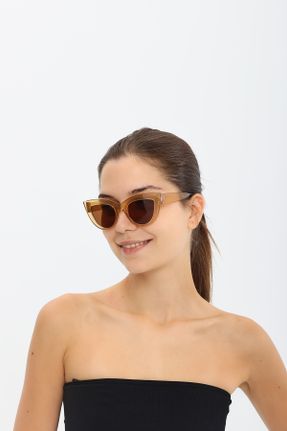 عینک آفتابی آبی زنانه 41 UV400 استخوان مات بیضی کد 762013881