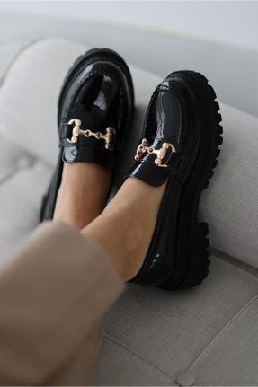 کفش لوفر مشکی زنانه پاشنه کوتاه ( 4 - 1 cm ) کد 670970376