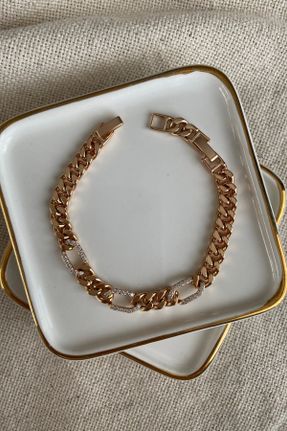 دستبند استیل طلائی زنانه فولاد ( استیل ) کد 762122961