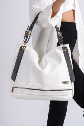 کیف دوشی سفید زنانه چرم مصنوعی کد 762121670