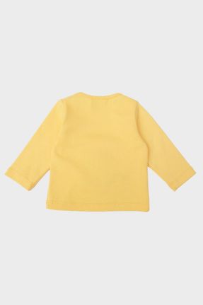 تی شرت زرد بچه گانه رگولار یقه گرد تکی کد 762280919