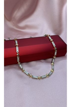 گردنبند جواهر طلائی زنانه استیل ضد زنگ ismim bijuteri - کد 762294680