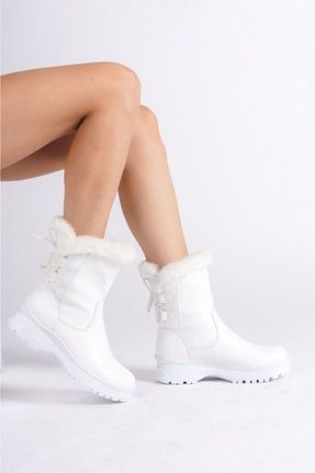بوت / نیم بوت سفید زنانه چرم مصنوعی La Vivi - کد 762319422