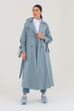 ترنچکت آبی زنانه پنبه ای Heggo - کد 762688807