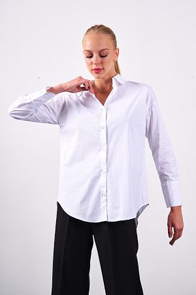 پیراهن سفید زنانه رگولار Ortaya Çık - کد 762577136