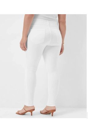 شلوار سفید زنانه جین پاچه تنگ فاق بلند اسکینی کد 762617185