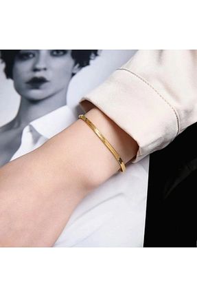 دستبند استیل (فولاد) طلائی زنانه استیل ضد زنگ Melke Royal - کد 762648920