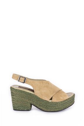 صندل سبز زنانه پاشنه پلتفرم Elile Shoes - کد 280888871