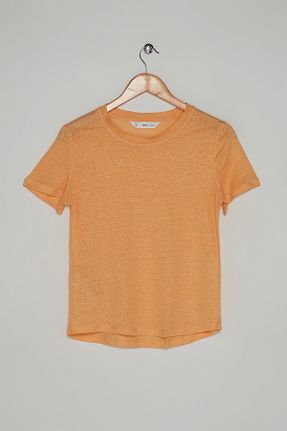 تیشرت نارنجی زنانه رگولار MANGO - کد 738518333