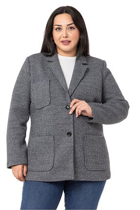 کت سایز بزرگ طوسی زنانه Selanik DISENTIS MODEST - کد 761306432