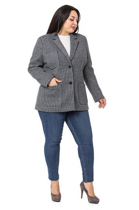 کت سایز بزرگ طوسی زنانه Selanik DISENTIS MODEST - کد 761306432
