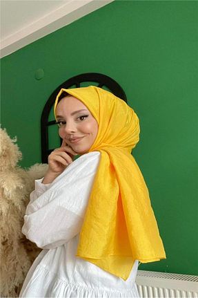 شال زرد زنانه ابریشم İpekel - کد 761123248