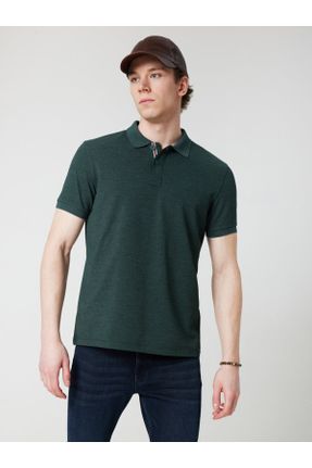 تی شرت سبز مردانه رگولار یقه پولو تکی کد 5481044