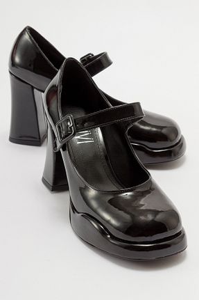 کفش پاشنه بلند کلاسیک مشکی زنانه چرم مصنوعی luvishoes - کد 761351066