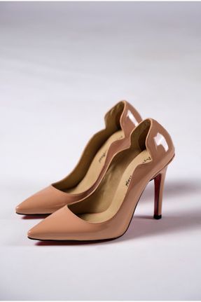 کفش پاشنه بلند کلاسیک بژ زنانه پاشنه نازک پاشنه بلند ( +10 cm) کد 761606883