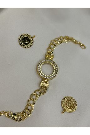 دستبند استیل طلائی زنانه فولاد ( استیل ) کد 761575784