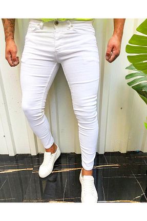 شلوار جین سفید مردانه پاچه تنگ ukdwear - کد 83187339