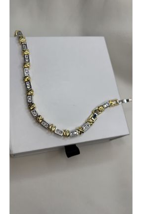 دستبند استیل طلائی زنانه فولاد ( استیل ) کد 761908023