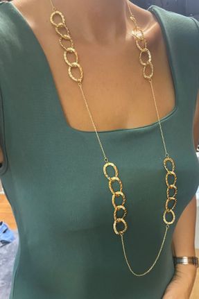 گردنبند جواهر طلائی زنانه کد 762029025