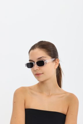 عینک آفتابی نارنجی زنانه 47 UV400 استخوان مات مستطیل کد 762031203
