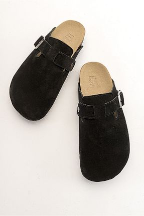 دمپائی مشکی زنانه چرم خالص luvishoes - کد 762111504