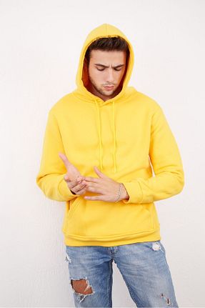 سوئیشرت زرد مردانه ساده Kozik - کد 762226969