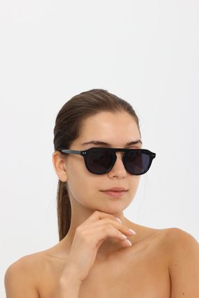 عینک آفتابی مشکی زنانه 46 UV400 استخوان مات گربه ای کد 762309783