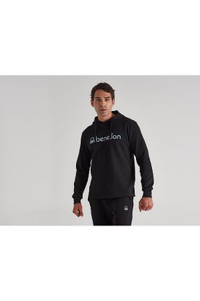 سوئیشرت مشکی مردانه ساده United Colors of Benetton - کد 762329365