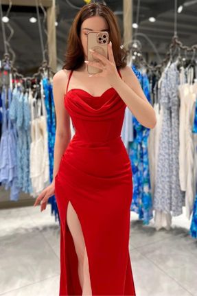 لباس قرمز زنانه بافتنی کد 747299469
