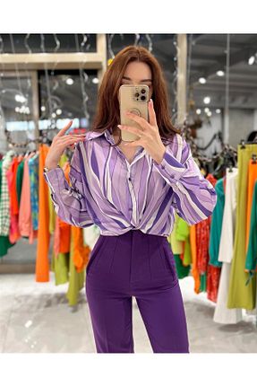 شلوار بنفش زنانه پارچه missswans - کد 356331612