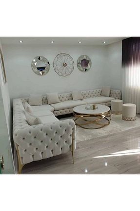 ست گوشه ای سفید مخمل ERİZA - کد 141672293