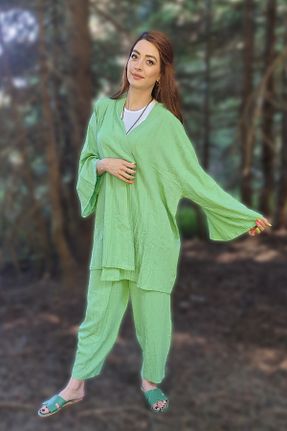 کیمونو و کافتان سبز زنانه بافتنی MODA DERİN - کد 762636158