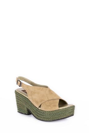 صندل سبز زنانه پاشنه پلتفرم Elile Shoes - کد 280888871