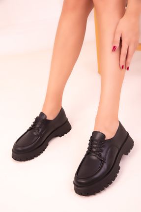 کفش کژوال مشکی زنانه چرم مصنوعی پاشنه کوتاه ( 4 - 1 cm ) پاشنه ضخیم کد 761862037