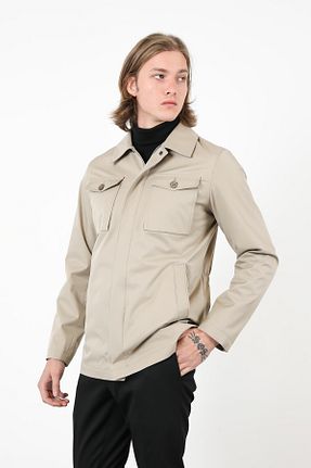کاپشن بژ مردانه اسلیم فیت UFK MODA - کد 763270594