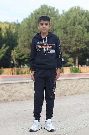 ست بالاتنه و پائین تنه سرمه ای بچه گانه بافت han collection - کد 763118499